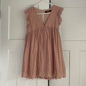 Blush Eyelet Romper Dress